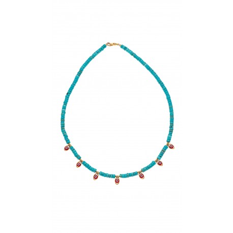 collier 7 eyes turquoise