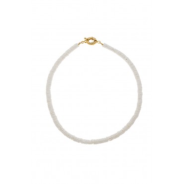 Collier St Barth Perles Coquillage Blanc