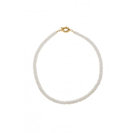 Collier St Barth Perles Coquillage Blanc