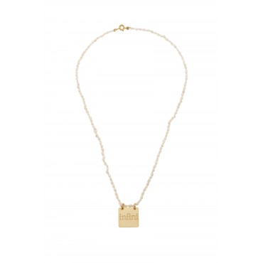 Collier infini perles de culture blanche