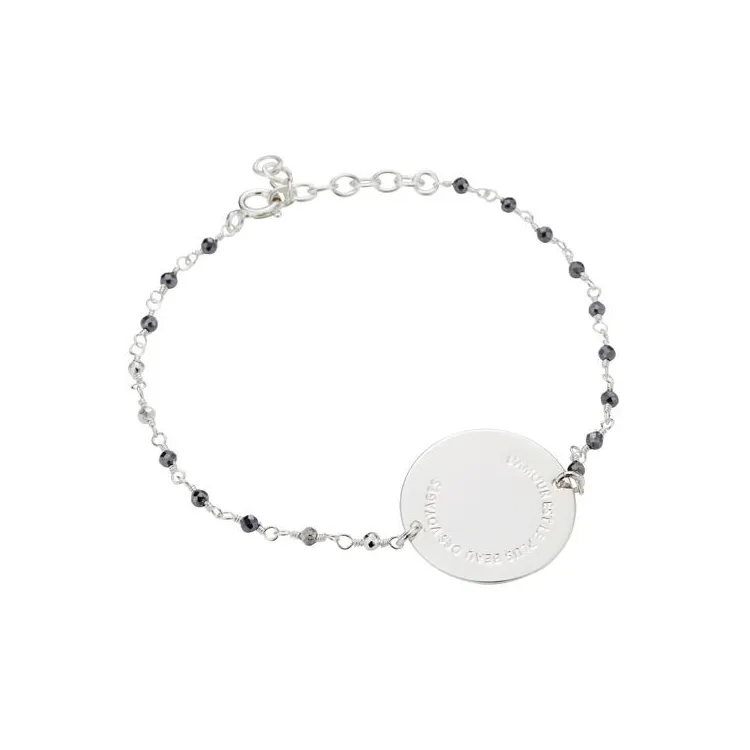 Bracelet Médaille Voyages Hématite