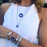 Bracelet Papillon Bleu 3 chaines