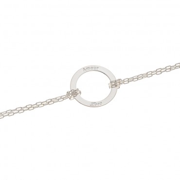 Bracelet Chaine Médaille Cercle Amour/Love