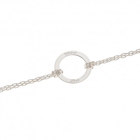 Bracelet Chaine Médaille Cercle Amour/Love