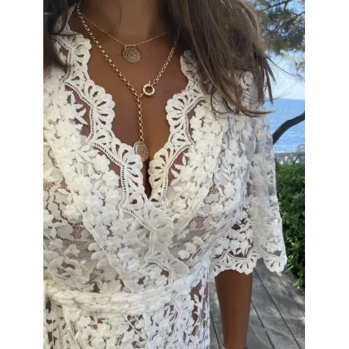 Collier chaîne jaseron médaille Hugo 1