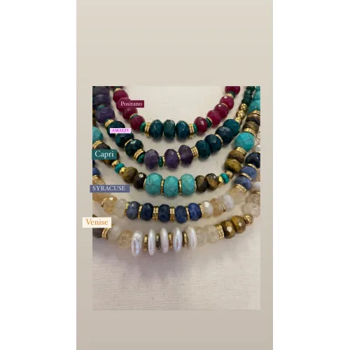 Collier Melrose positano calcite verte / Red Ruby