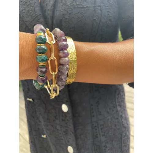 Bracelet melrose amalfi calcite verte amethyste