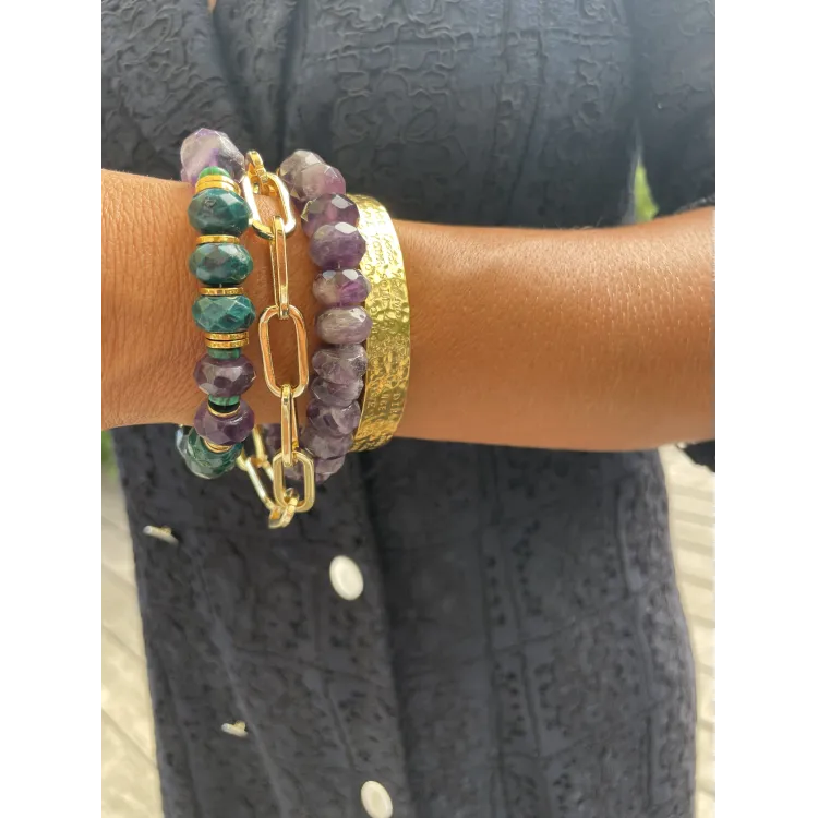 Bracelet melrose amalfi calcite verte amethyste