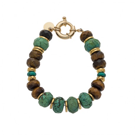 Bracelet Capri turquoise / oeil de tigre