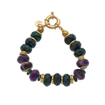 Bracelet melrose amalfi calcite verte amethyste