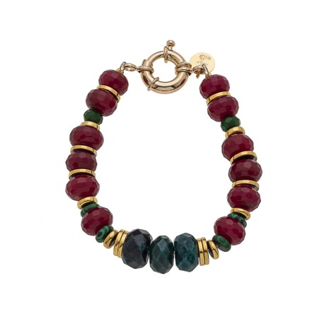 Bracelet Melrose positano calcite verte / Red Ruby