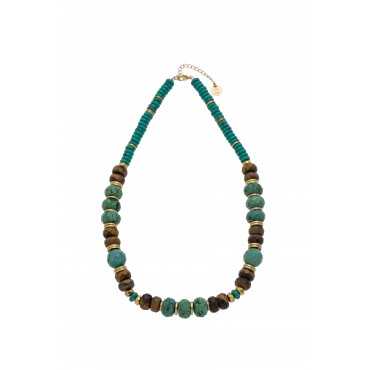 collier melrose capri oeil de tigre turquoise