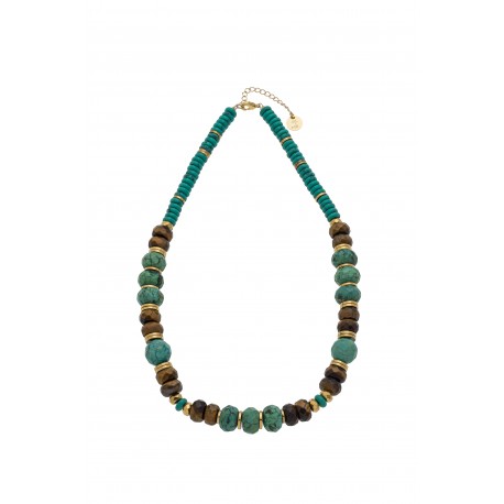 collier melrose capri oeil de tigre turquoise