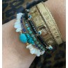 Bracelet scarabée turquoise nacre