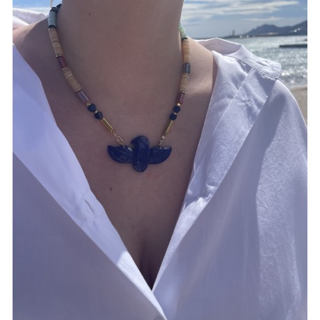 Collier birdy lapis lazuli