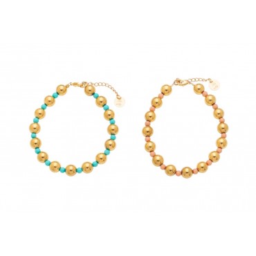Bracelet malibu hématite turquoises
