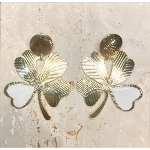 Boucles d'oreilles Lucky white