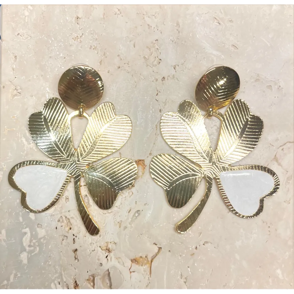 Boucles d'oreilles Lucky white