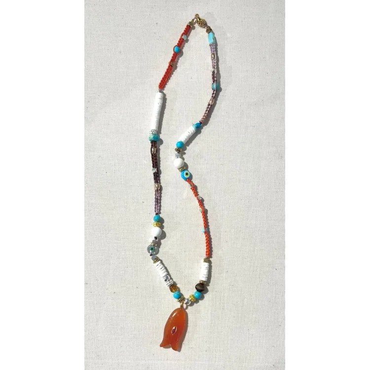 Collier Fish turquoise
