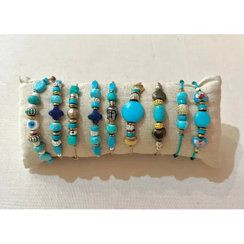 Bracelet cordon tresors turquoise