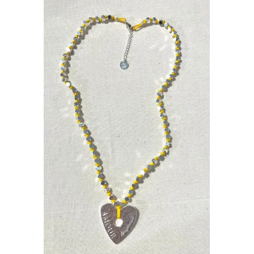 Collier coeur martelé