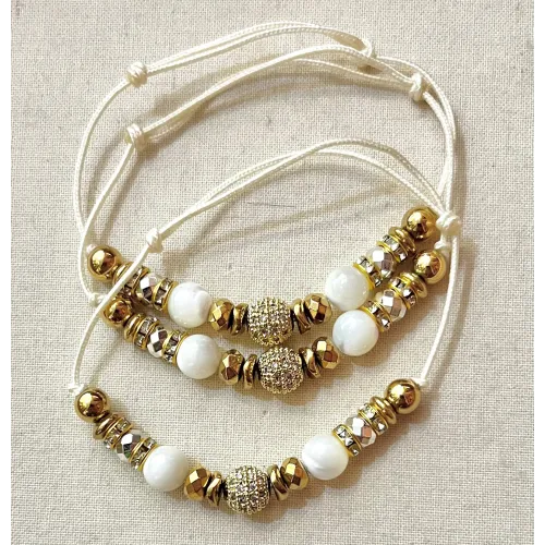 Bracelet cordon nacré