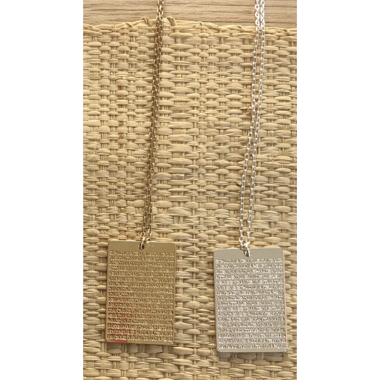 Collier médaille plaque hugo 2