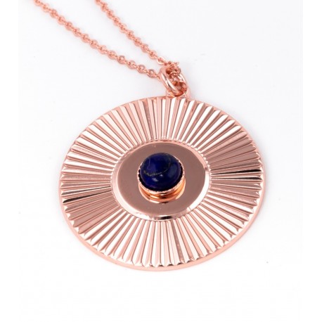 Collier Médaille Soleil Lapis