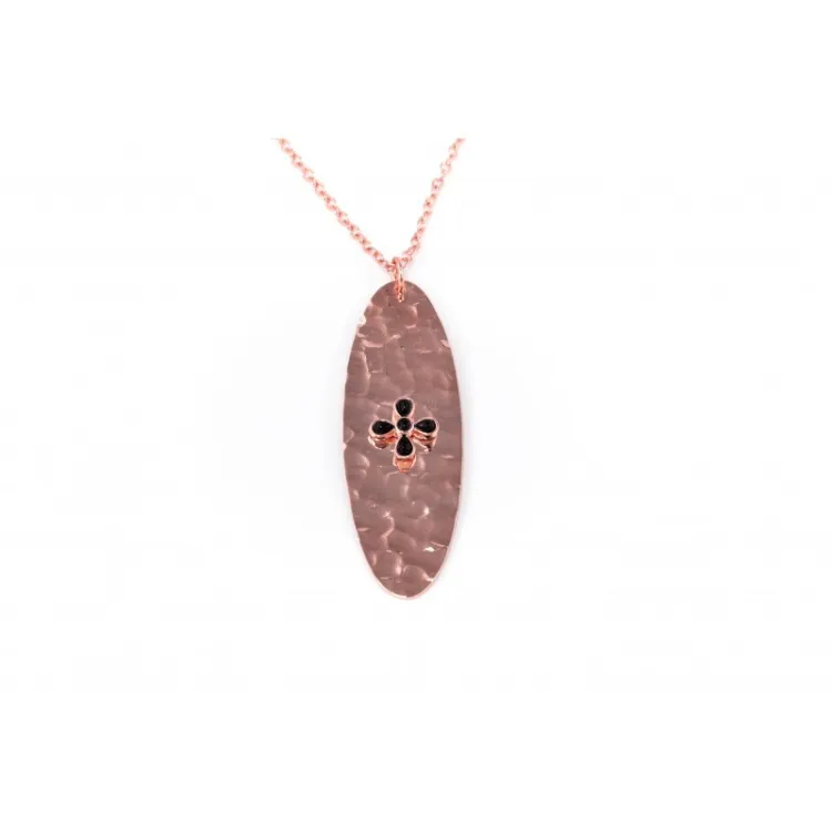 Collier Médaille Martelée Fleur